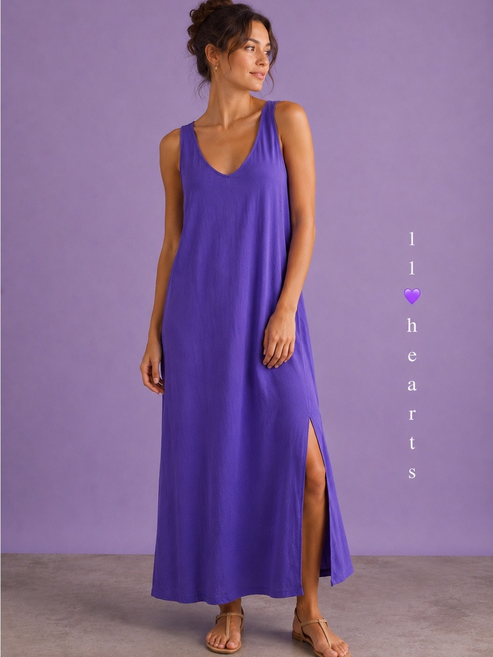 Sundry Violet Purple Viscose Midi/Maxi Dress Size 1 (small) Side Slit USA NWT